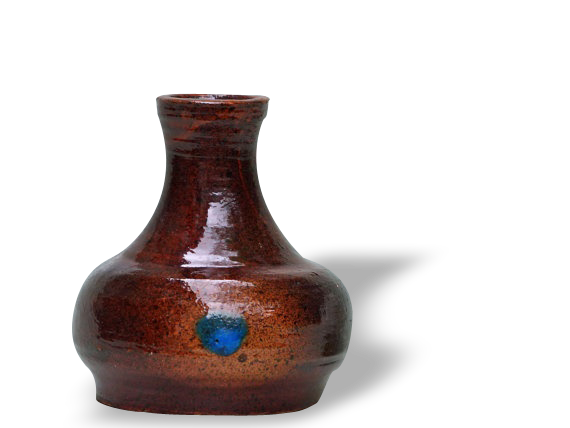 Vase ceramic vintage Brown and blue