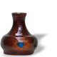 Vase céramique vintage marron et bleu