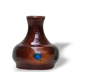 Vase céramique vintage marron et bleu