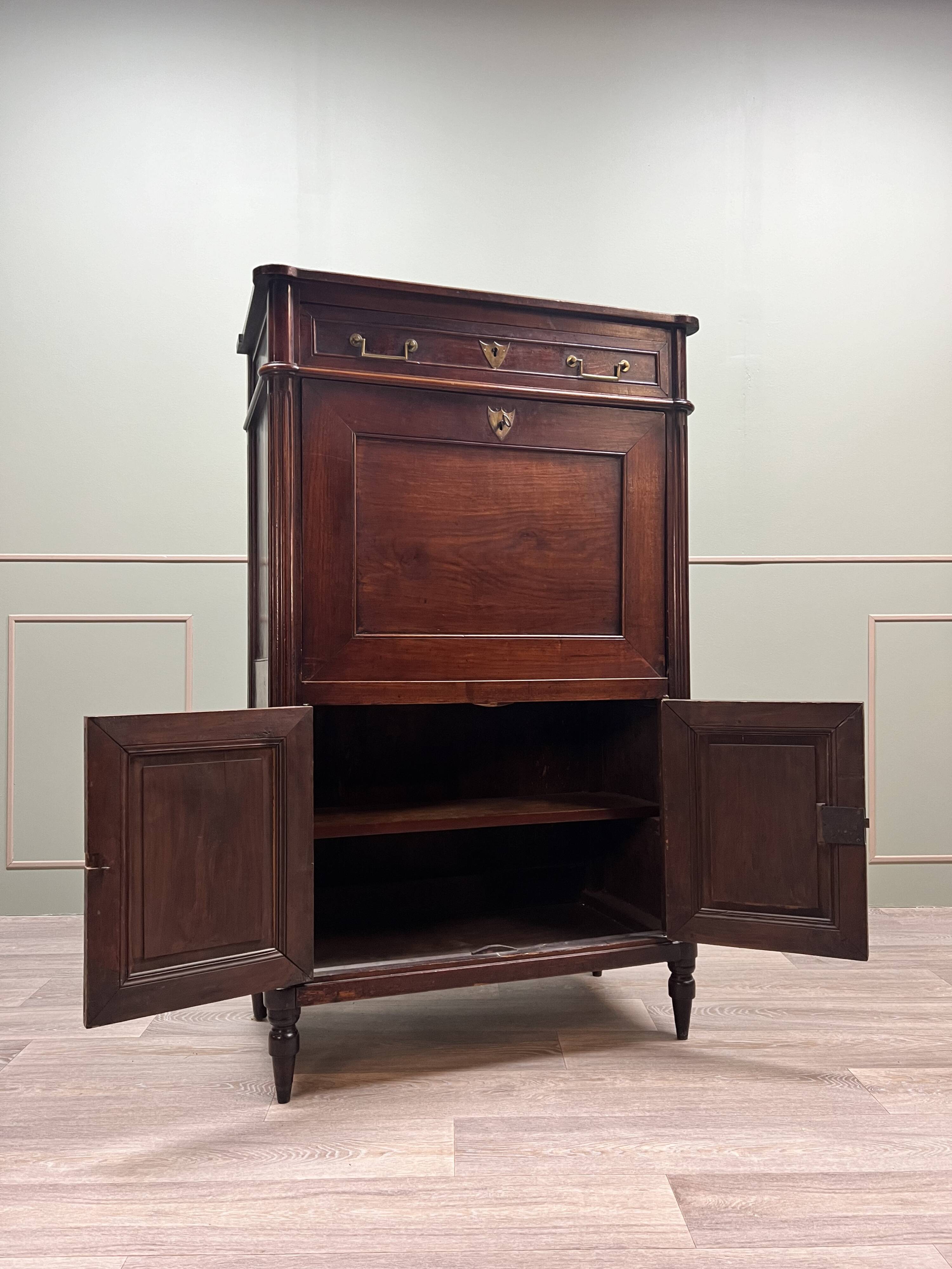 Mahogany Secretary Louis XVI XIII Eme Century