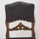 Pair of Antique Embossed Leather Chairs
