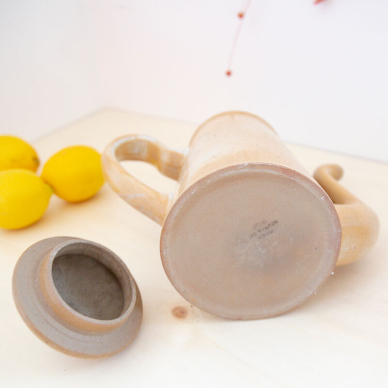 Vintage gooseneck sandstone teapot