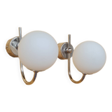 Pair of ball and chrome wall lights
