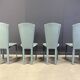 Postmodern green leather dining chairs, 1980s
