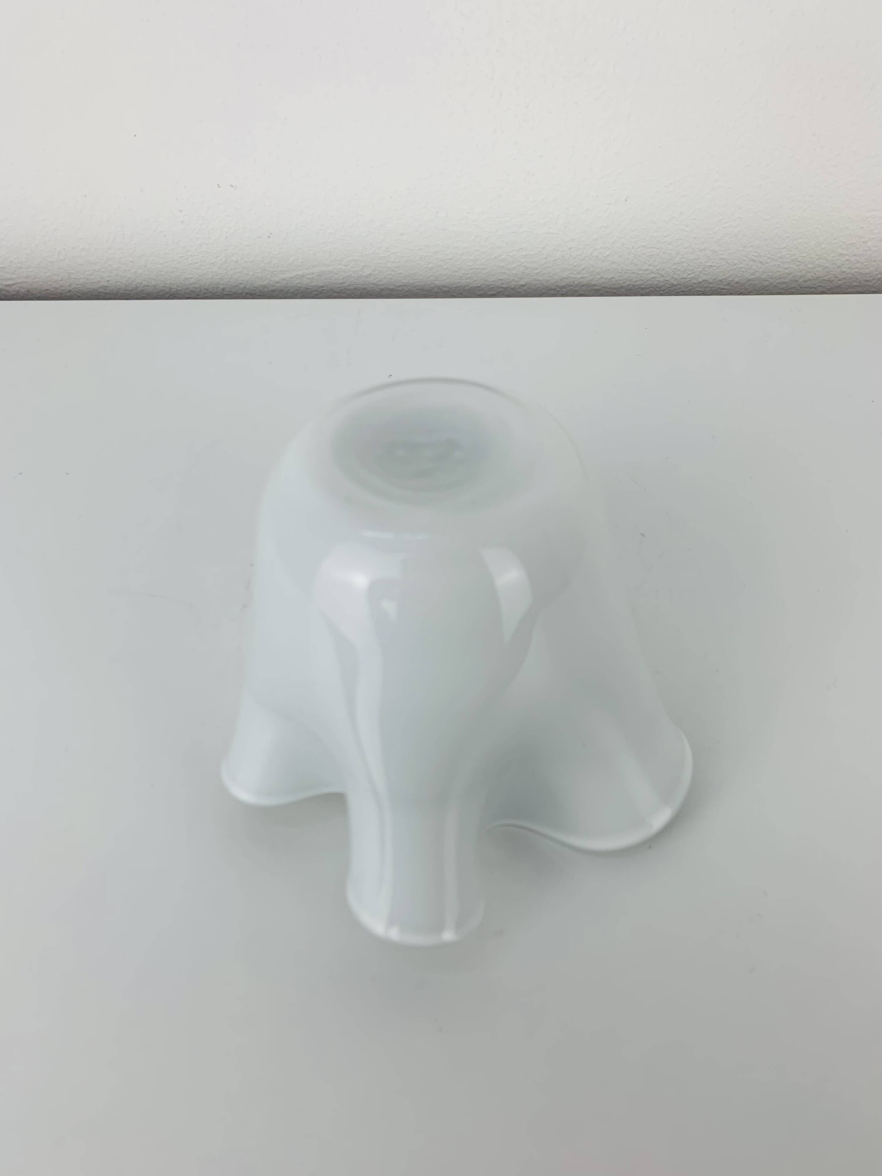 Vintage white glass handkerchief vase