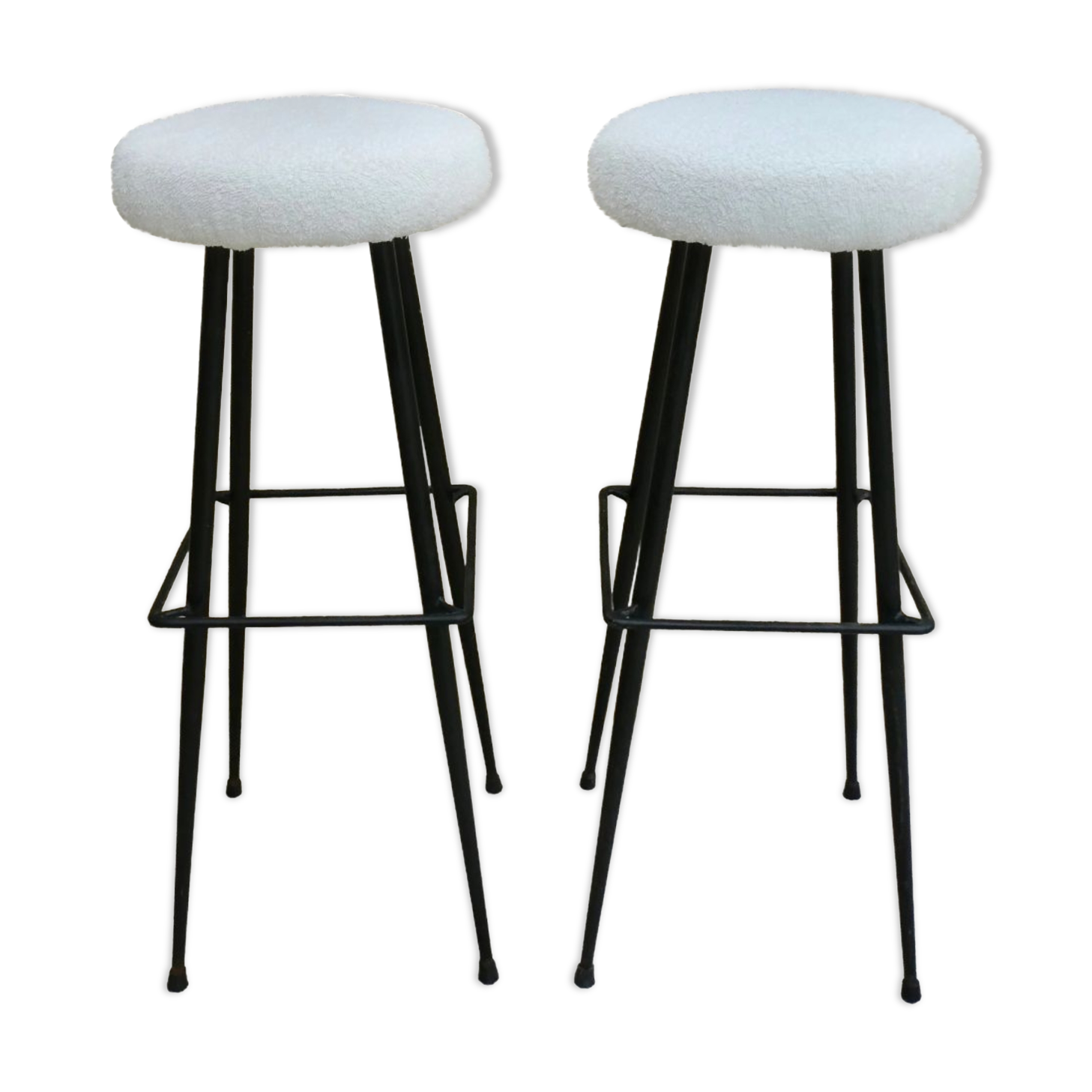 Pair of metal bar top stools in the 60s