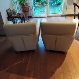 Pair of leather armchairs Ligne Roset tichka didier gomez