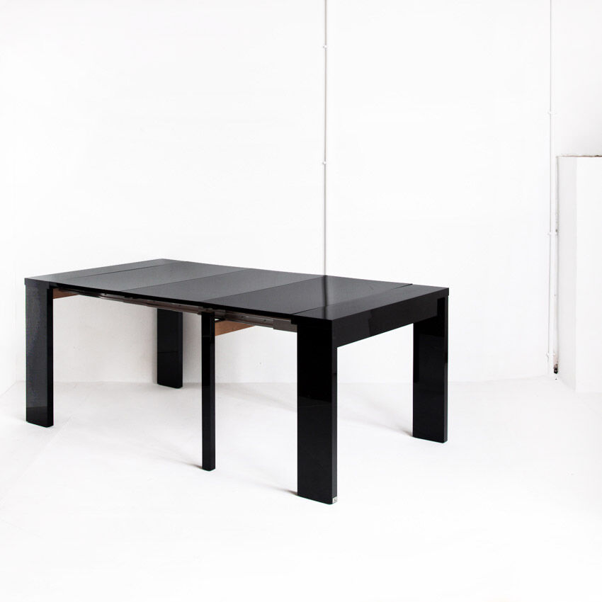 Vintage extendable table / console in lacquered wood by Paul Michel, France 1990
