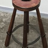 Vintage set of 3 Brutalist bar stools