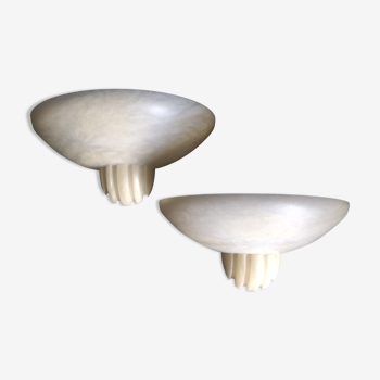 Pair of alabaster wall lamps art deco style