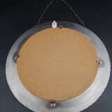 Beautiful brutalist round iron mirror in the RYCKAERT style ATELIER MAROLLES JEAN TOU