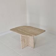 Travertine Coffee or Side Table in Teardrop Shape, Italy 1980s