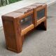 Art Deco sideboard top, low display cabinet in solid walnut and mirror, 1940.