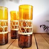 Amber & wicker glasses