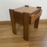 Solid oak bedside table, Maison Regain 1960