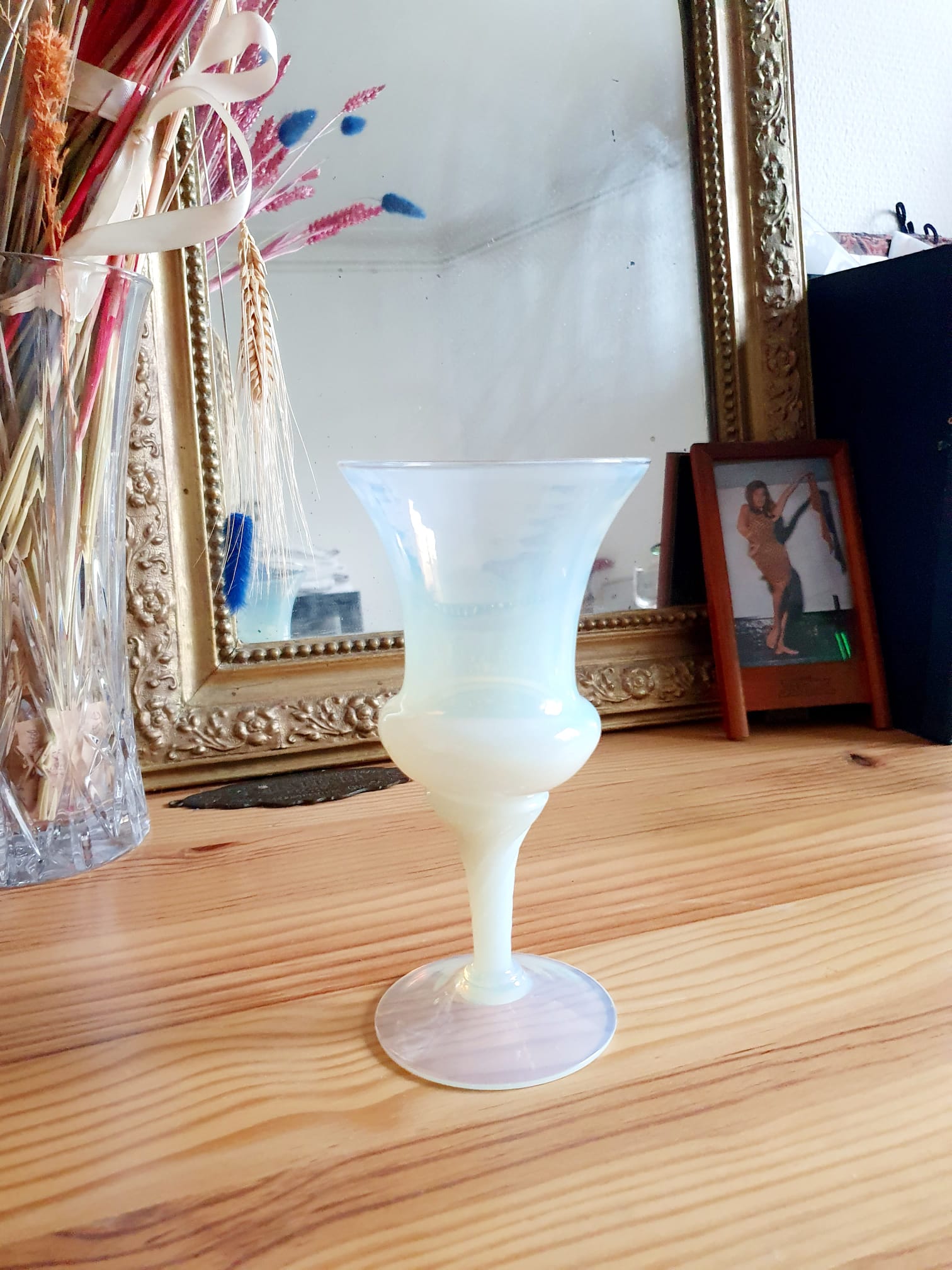 Opaline cut vase