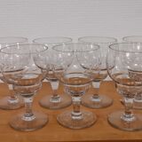 10 stemmed glasses "Cholet" art deco crystal year 1940