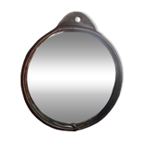 Vintage leather mirror 1940/50 in the spirit of Adnet