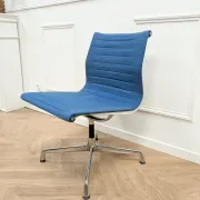Eames office chair for Vitra, aluminium and blue fabric