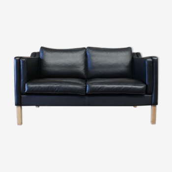 Scandinavian sofa in black leather