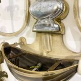 Pair of Silver Wrought Iron And Glass Wall Lights by Banci, Italy, 1940s