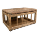 Storage bench in wood and straw (renovated)