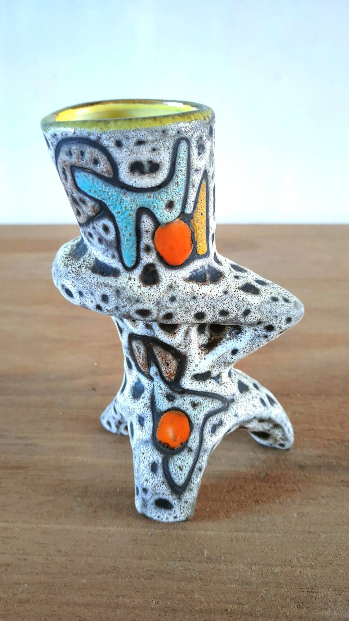Free-form ceramic vase signed Bessone Vallauris 1960s