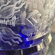 Josephinenhütte - red wine glasses (5) - Art Nouveau - Cut and engraved Crystal Roemer