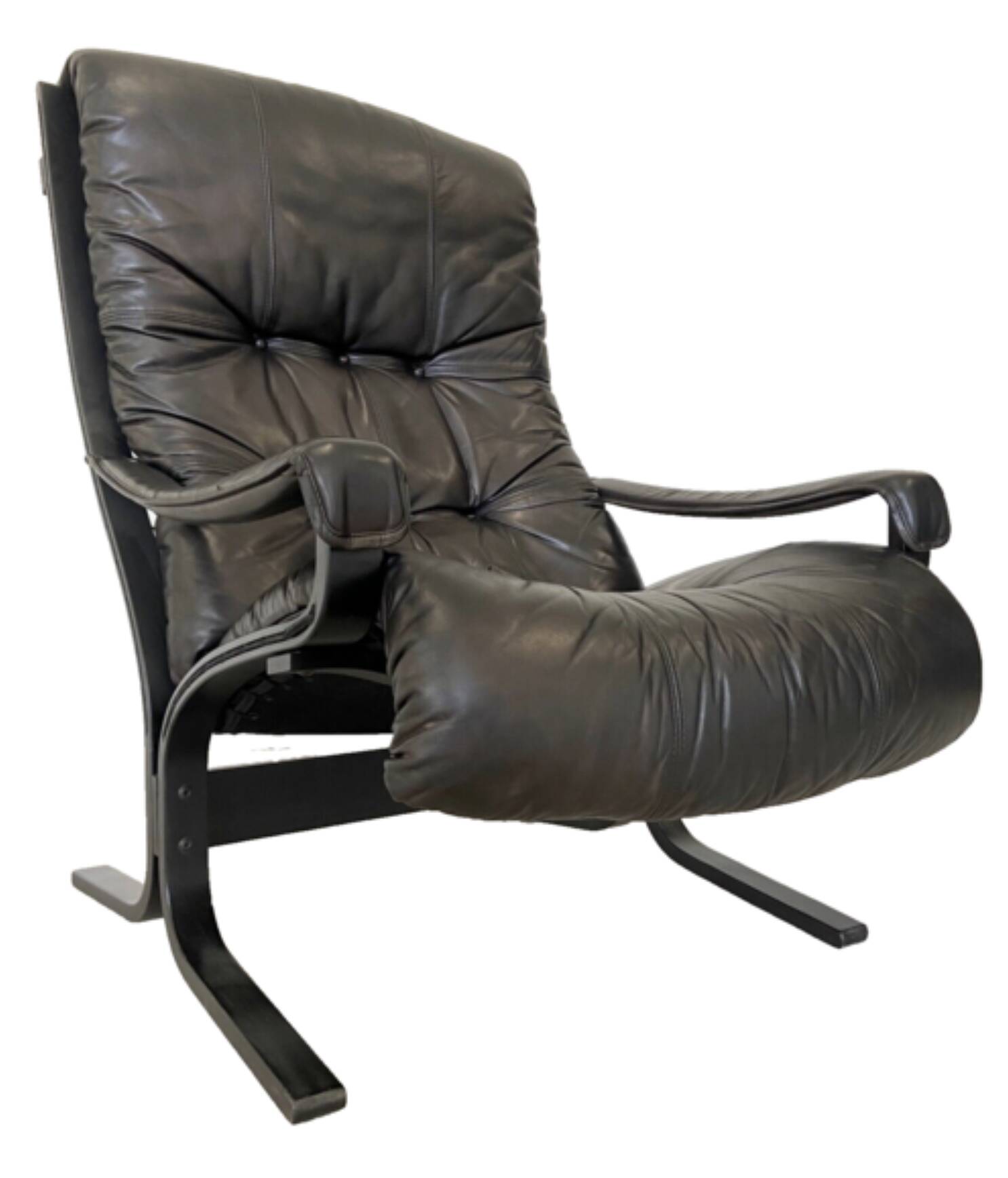 Vintage Mid Century Ingmar Relling Leather Lounge Chair