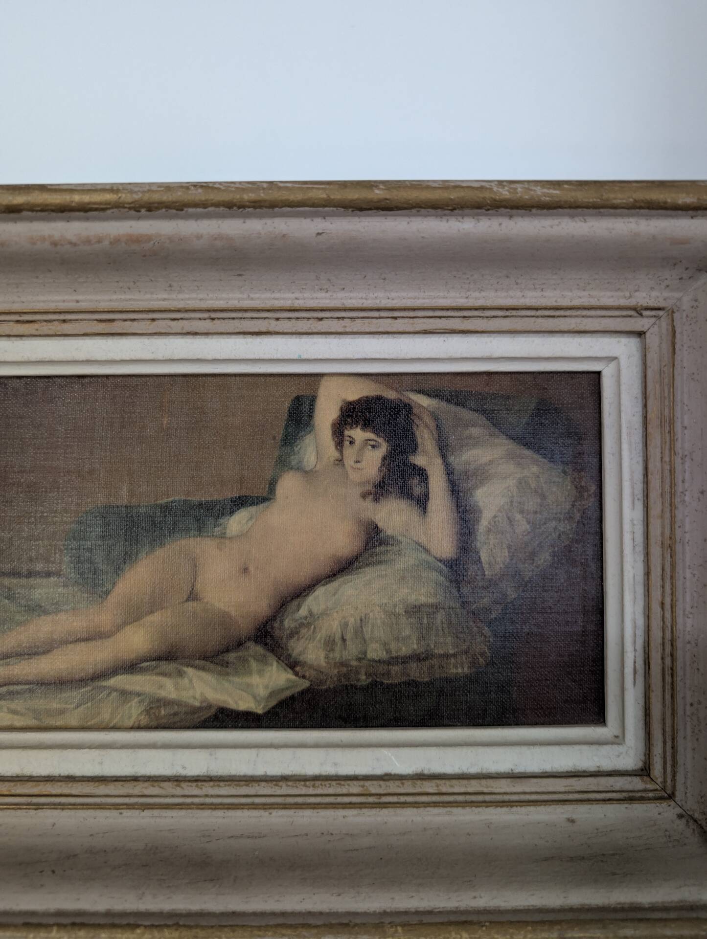 Old reproduction on canvas "The Naked Maja" by Goya