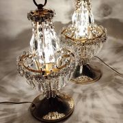 Paire de lampes de table en cristal. Espagne, années 1980.