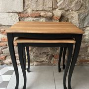 Duo tables gigognes noir et bois