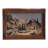 Relief painting signed Guillot mountain village