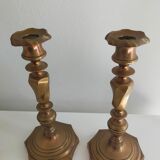 Pair of candlesticks in bronze 19th century