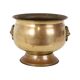 Antique Brass Jardinière Plant Pot with Lion Heads, Early 20th Century