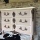 Curved chest of drawers 6 drawers of style xviiith patinated mole