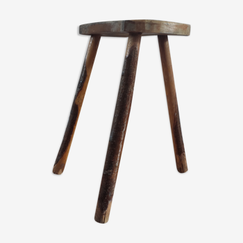 Ancient brutalist tripod stool