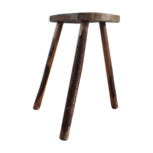 Tabouret tripode brutaliste ancien