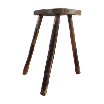 Tabouret tripode brutaliste ancien