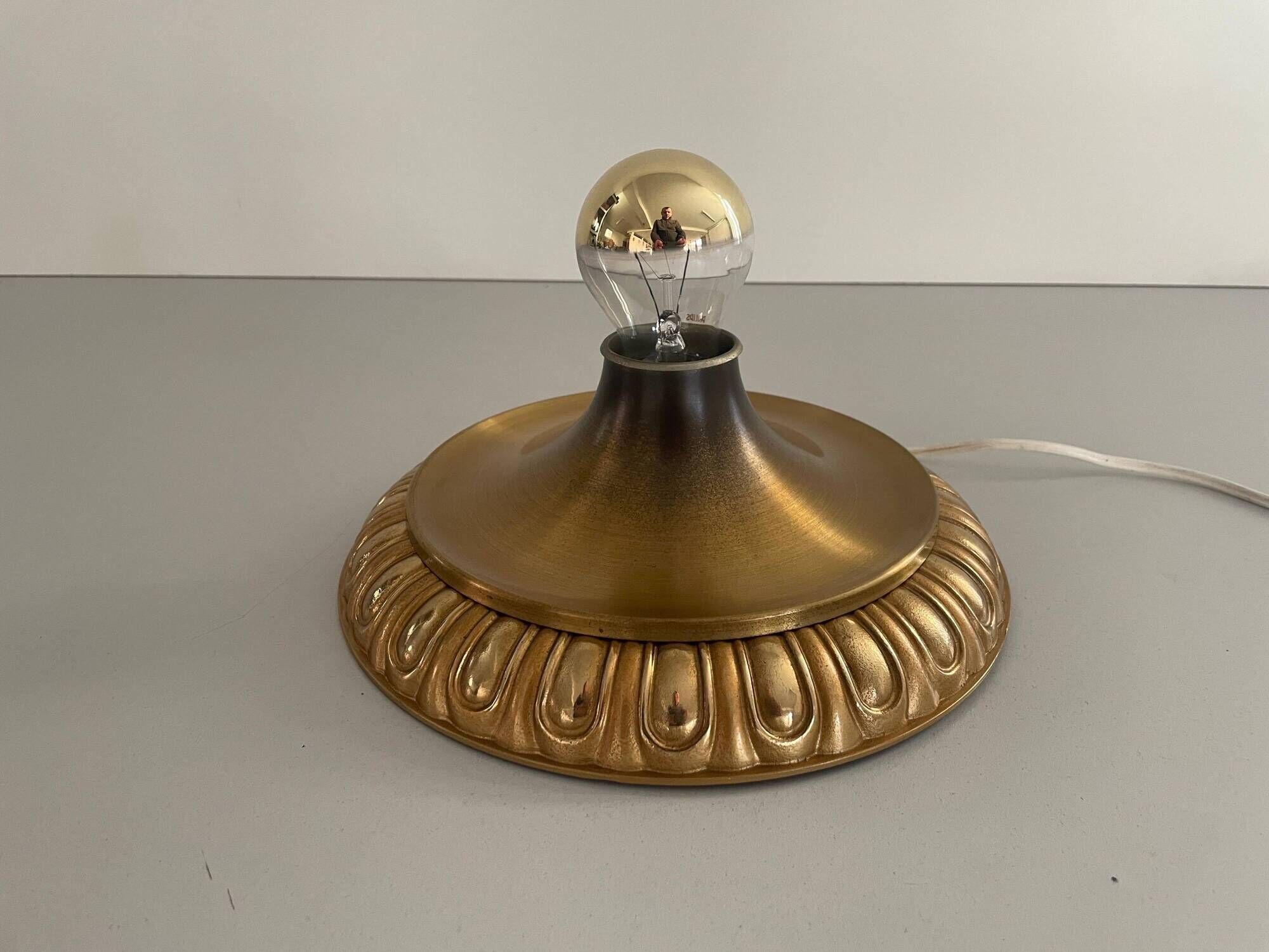 Simple flush lamp in brass, mid-century German design, 1960s, Germany.