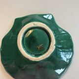Green glazed ceramic scallop shell dish marked III