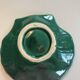 Green glazed ceramic scallop shell dish marked III