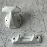 White porcelain coat hooks