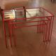 Red tubular nesting tables, 1970s, Set of 3