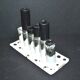 Vintage black and white ceramic soliflore vase - brush holder