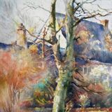 Vue de Village Indre-et-Loire de Pierre Dimanche ( 1919-1986)