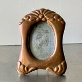 Antique art nouveau copper metal photo frame  hammered copper  frame measurements 12 cm x 9 cm