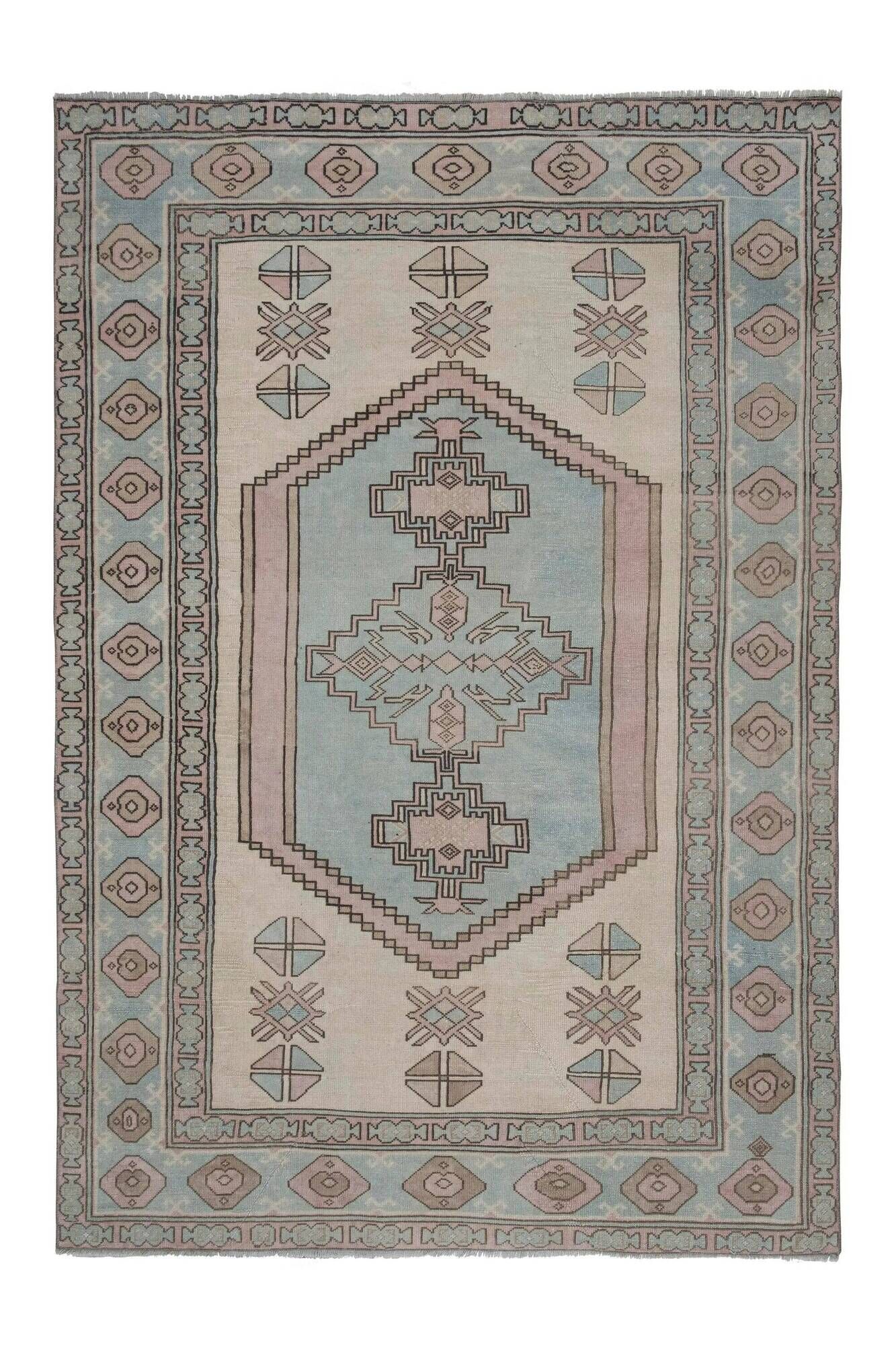 Vintage Turkish rug handmade 196x284 cm