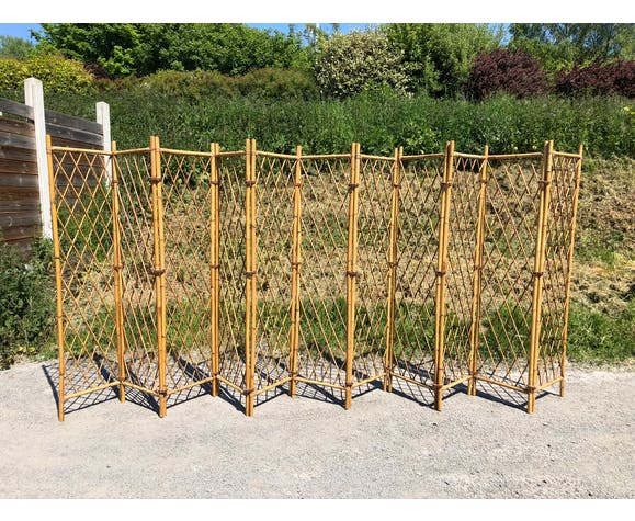 Vintage rattan screen