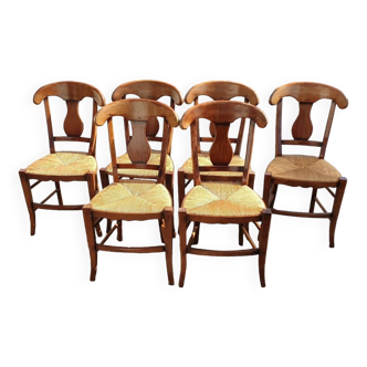 6 chaises  Louis Philippe